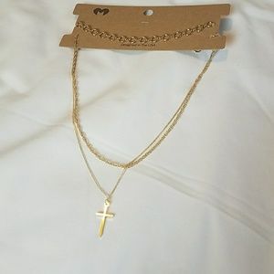 Layered choker necklace